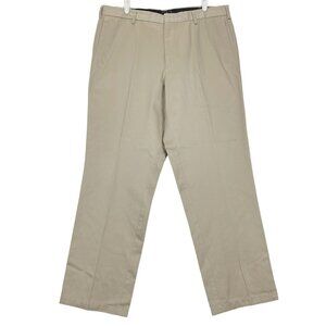 Dockers Men's Khaki Pants Size 38x32 Flat Front Straight Leg Mid Rise Cotton
